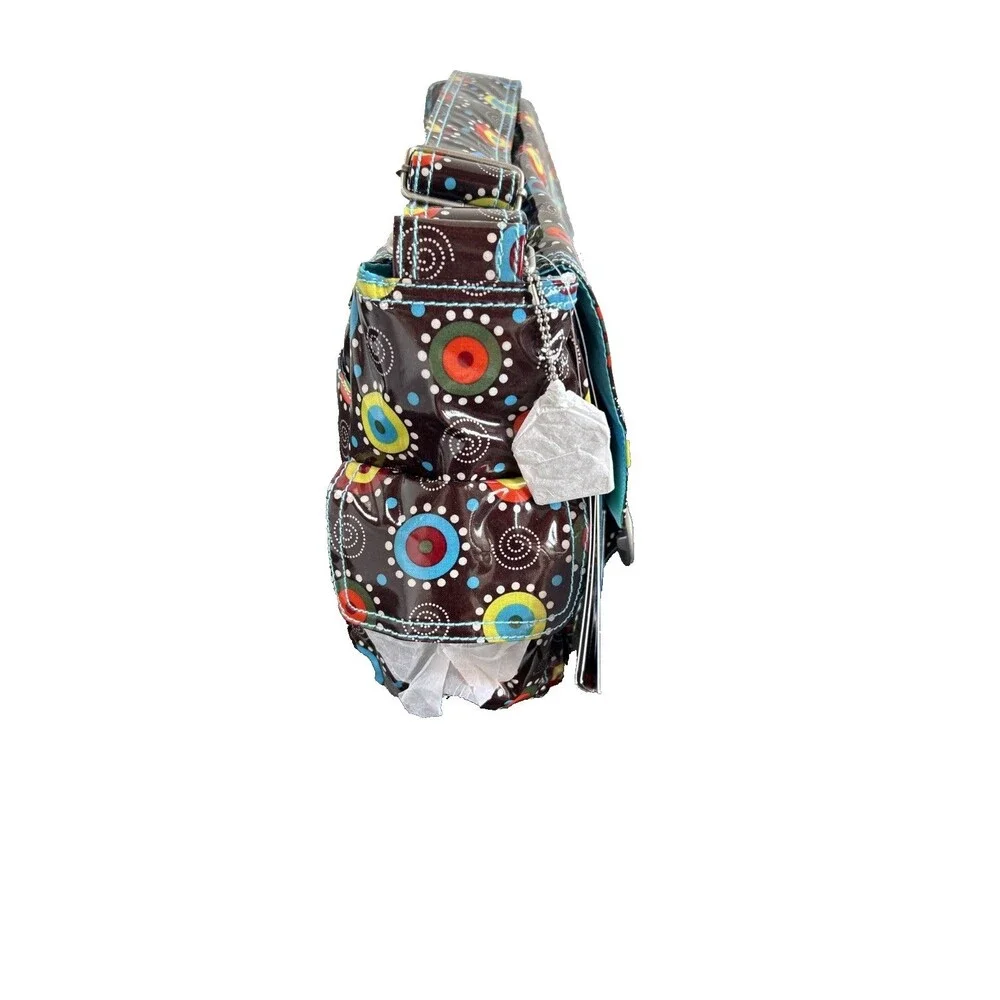 Kalencom New Orleans Coated Diaper Bag Colorful Retro Circle Dot Print NEW
